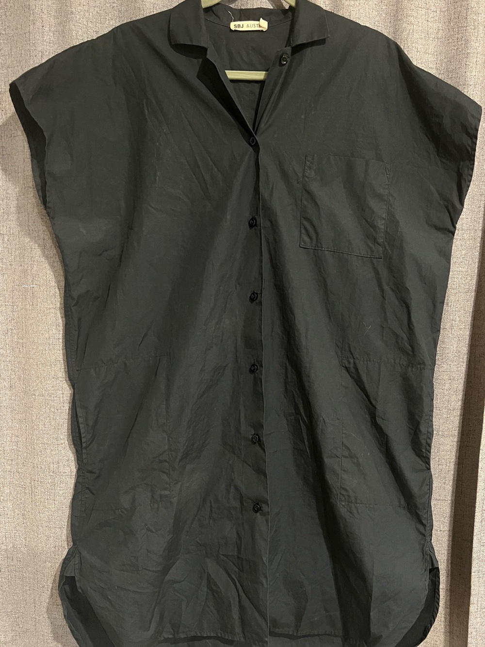 SBJ Austin black cotton poplin shirt dress